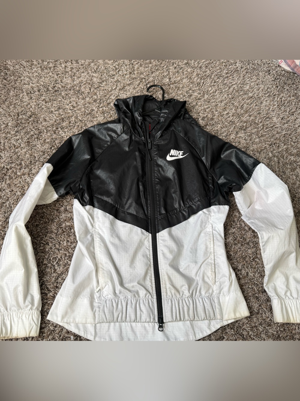 Nike Black and White Hooded Ski Jacket